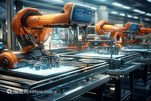 未來派智能工廠的機械臂